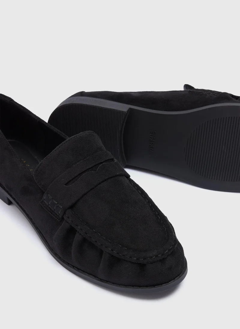 Matalan Black Faux Suede Loafers